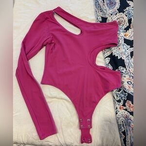Eladay Pink Cutout Bodysuit